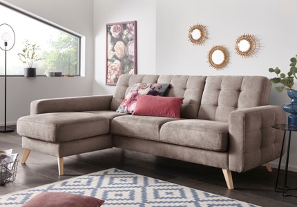 exxpo - sofa fashion, exxpo - sofa fashion Ecksofa, exxpo - sofa fashion Ecksofa »Nappa, kompakt und komfortabel, bequem, zeitloses Design, L-Form« tolle Detailverarbeitung, inkl. Bettfunktion und Bettkasten
