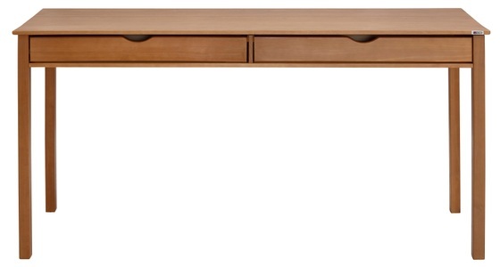 MY HOME, my home Schreibtisch »Gava«, (1 St.), Schreibtisch aus schönem massivem Kiefernholz, mit 2 Schubladen und eingefräste Griffmulden, in verschiedenen Farbvarianten enthältlich, Höhe 80 cm, INOSIGN Schreibtisch »Gava« 1 Stk. tlg. Kiefer massiv, eingefräste Griffmulden, Höhe 80 cm