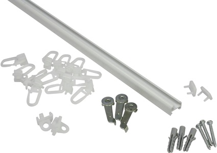 Gardinia, Gardinenschiene »Aluminiumschiene Ø 13 mm«, GARDINIA, GARDINIA Gardinenschiene »Aluminiumschiene«, 1 läufig-läufig, kürzbar, 1-läufig