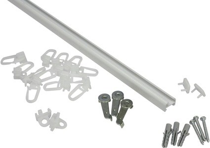 Gardinia, Gardinenschiene »Aluminiumschiene Ø 13 mm«, GARDINIA, GARDINIA Gardinenschiene »Aluminiumschiene«, 1 läufig-läufig, kürzbar, 1-läufig