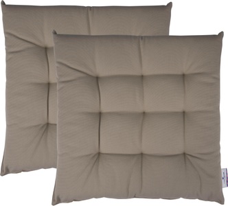 Tom Tailor, home24 Sitzkissen T-Dove in ecrue 40x40cm, TOM TAILOR HOME Sitzkissen »Dove«, TOM TAILOR unifarbenes, abgestepptes Sitzkisssen DOVE, 2er Pack