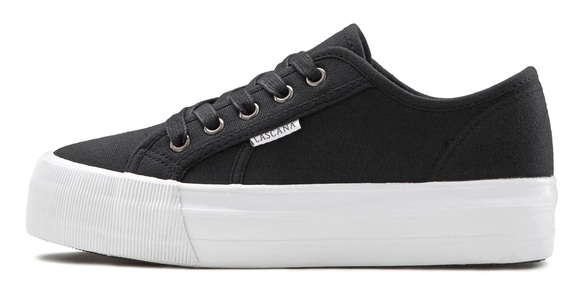 Lascana, LASCANA Sneaker, LASCANA Sneaker, Schnürhalbschuh, Freizeitschuh aus Textil mit Plateausohle