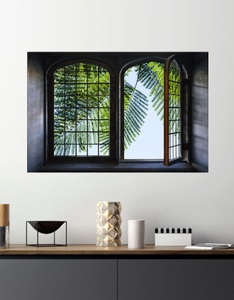 QUEENCE, queence Wandsticker »Palme«, queence Wandsticker »Palme«, Wandsticker, Wandbild, selbstklebend, 3D, Fenster
