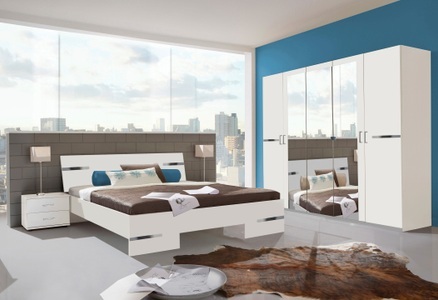 Wimex, Wimex Schlafzimmer-Set »Anna« (Set, 4-tlg), MID.YOU Schlafzimmer in , Anna , Holz, Glas, Holzwerkstoff , 3 Fächer , 180 cm , Dekorfolie , 001787006701