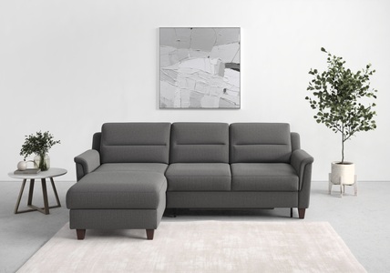 sit&more Ecksofa »Farö«, inklusive Federkern, mit naturfarbenen Füssen, wahlweise mit Bettfunktion und Bettkasten