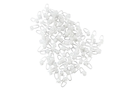 GARESA, Gardinenröllchen GARESA, passend für Gardinenschienen (Packung, mit Faltenhaken), GARESA Gardinenröllchen »Rollring für U-Profil«, (Packung, 100 St., mit Faltenhaken)