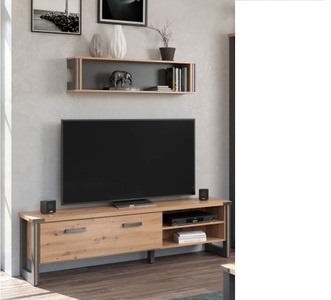 HOME AFFAIRE, Home affaire Lowboard »Mia«, (1 St.), Echtholzoptik, Eiche, 178 cm breiter Schrank, Home affaire Lowboard »Mia«, (1 St.), Echtholzoptik, Eiche, 178 cm breiter Schrank