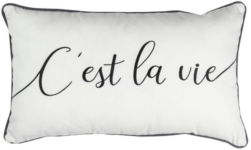 ELBERSDRUCKE, ELBERSDRUCKE Dekokissen »Cest la Vie 08«, (1 St.), Kissen mit Füllung, 30x50 cm, ELBERSDRUCKE Dekokissen »Cest la Vie 08 weiss-schwarz«, Reissverschluss, Kissenhülle mit Füllung, bedruckt