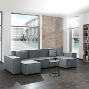 MAX WINZER, Max Winzer® Wohnlandschaft »MOVE«, (Set), Sofa-Set 06 aus 8 Sitz-Elementen, inklusive 3 Zierkissen, individuell kombinierbar, Max Winzer® Wohnlandschaft »MOVE« Sofa-Set 06 aus 8 Sitz-Elementen, inklusive 3 Zierkissen, kombinierbar