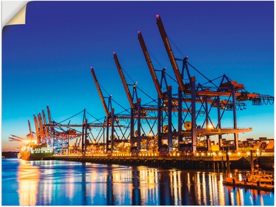 Artland, Artland Wandbild »Hamburg Containerhafen«, Artland Leinwandbild »Hamburg Containerhafen«, Deutschland, (1 St.), auf Keilrahmen gespannt