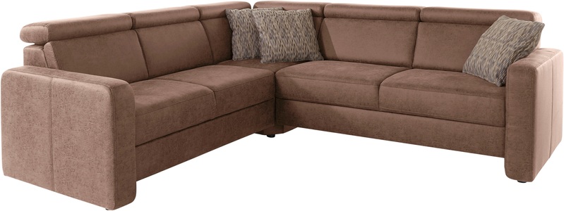 sit&more Ecksofa »Bologna«, inklusive Kopfteilverstellung und Federkern, wahlweise mit Bettfunktion und Schubkasten