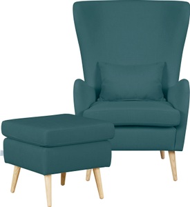 Guido Maria Kretschmer Home&Living Sessel »Salla«, wahlweise mit oder ohne Hocker, grosser Sessel: Masse B/T/H: 78/94/118 cm, Bezug auch in Luxus-Microfaser in Teddyfelloptik
