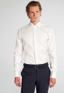 Eterna, Eterna Businesshemd »SLIM FIT«, SLIM FIT Cover Shirt in beige unifarben mit Umschlagmanschette