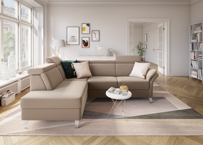 SIT&MORE, sit&more Ecksofa, sit&more Ecksofa »Vincenzo L-Form«, inklusive Kopfteilverstellung, wahlweise mit Bettfunktion, Bettkasten