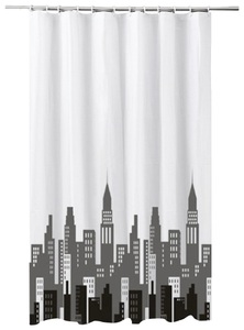 ADOB, ADOB Duschvorhang »City«, Breite 180 cm, Höhe 200 cm, waschbar, inkl. 12 Vorhangringe, ADOB Duschvorhang »City«, Höhe 200 cm, waschbar, inkl. 12 Vorhangringe