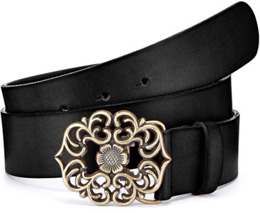Lascana, LASCANA Ledergürtel, Hüftgürtel mit romantischer Metallschliesse, LASCANA Hüftgürtel »Ledergürtel«, mit Metallschliesse, Leder-Hüftgürtel, für Hosen, Jeans & Kleider