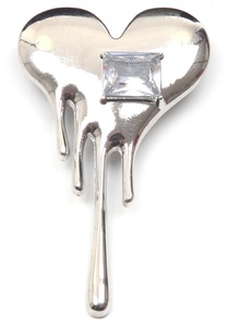 J.Jayz, J.Jayz Brosche, Firetti Brosche »Schmuck Geschenk Ansteckschmuck Herz mit grossem Stein glitzernd«, mit Glassteinen