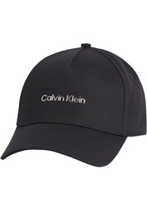 Calvin Klein, Cap Damen Black ONE SIZE, Calvin Klein Baseball Cap, mit Metall-Schriftzug