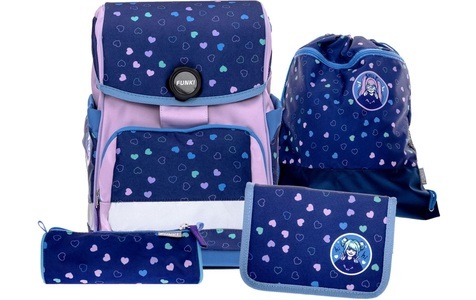 Funki, Funki Cuby-Bag Set, Manga Girl, violet, 6014.009, (5-teilig), Funki Schulranzen »Manga Girl«