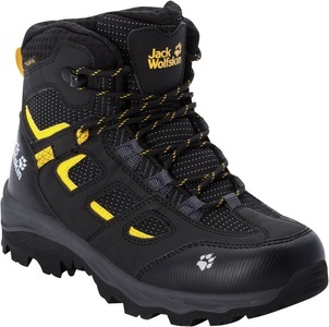 Jack Wolfskin, Jack Wolfskin Vojo Texapore Mid-Cut Schuhe Kinder schwarz/gelb 2021 EU 29 Trekking- & Wanderschuhe, Jack Wolfskin Wanderschuh »VOJO TEXAPORE MID K«, wasserdicht