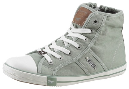MUSTANG SHOES, Mustang Shoes Sneaker, mit Label in der Laufsohle, Mustang Mid Cut Sneaker pistazie