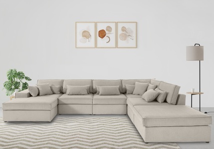 RAUM.ID, RAUM.ID Wohnlandschaft »Florid«, 6 Teile, bestehend aus Modulen, viele Bezugsqualitäten, auch in Cord, RAUM.ID Wohnlandschaft Florid, in verschiedenen Stoffqualitäten und Farben