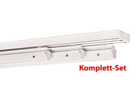 INDEKO, Gardinenschiene, indeko, Fixmass, Komplett-Set, indeko Gardinenschiene, 3 läufig-läufig, Fixmass