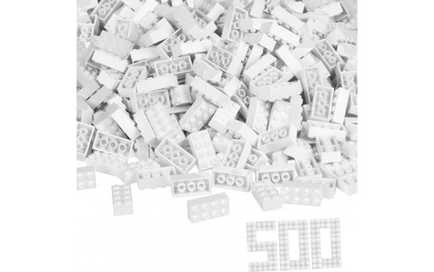 Simba Toys GmbH & Co., Simba 104118930 - Blox, 500 weiße 8er Bausteine, BLOX Bausteine 500 weisse 8er Steine lose