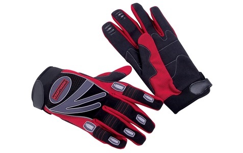 Kraftwerk, Kraftwerk Mechanikerhandschuh M, Schwarz, Kraftwerk Gartenhandschuhe, (2 St.), Verstärkt an Handflächen, Knöcheln und Fingerkuppen