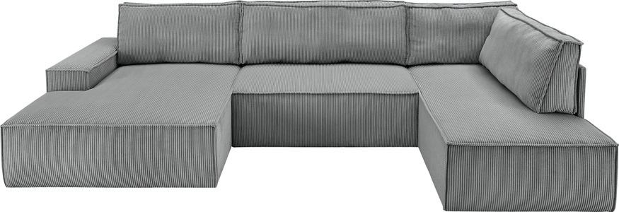 PREMIUM COLLECTION BY HOME AFFAIRE, Premium collection by Home affaire Wohnlandschaft »SHERWOOD«, mit Bett-Funktion (Liegefläche 194x139 cm), Bettkasten, mit 4 losen Rückenkissen, hochwertiger Cord-Bezug, Home affaire Wohnlandschaft »SHERWOOD XXL 329 cm, U-Form, Schlafsofa,«, Schlaffunktion m. Bettkasten (194x139 cm), Cord, Vintage, Samtvelours