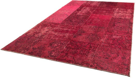 MorgenLand, morgenland Teppich »Patchwork - 297 x 200 cm - rot«, rechteckig, 7 mm Höhe, Wohnzimmer, Handgeknüpft, Einzelstück mit Zertifikat, morgenland Teppich »Patchwork - 297 x 200 cm - rot«, rechteckig, 7 mm Höhe, Wohnzimmer, Handgeknüpft, Einzelstück mit Zertifikat