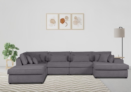 RAUM.ID, RAUM.ID Wohnlandschaft »Florid«, 6 Teile, bestehend aus Modulen, viele Bezugsqualitäten, auch in Cord, RAUM.ID Wohnlandschaft Florid, in verschiedenen Stoffqualitäten und Farben