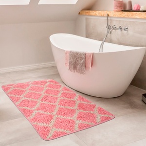 PACO HOME, Paco Home Badematte »Side 506«, Höhe 25 mm, rutschhemmend beschichtet, fussbodenheizungsgeeignet, Badteppich, Rauten Design, waschbar, rechteckig & rund erhältlich, 
