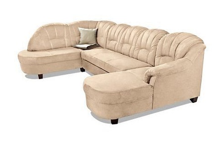 HOME AFFAIRE, Home affaire Wohnlandschaft »Budapest«, wahlweise mit Bettfunktion, Home affaire Wohnlandschaft »Budapest, viel Platz, Breite 288cm, zeitlos und elegant, U-Form« wahlweise mit Bettfunktion