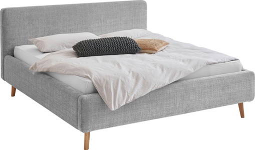 Novel, Novel - Bett MATTIS_8096 - grau - Textil - 180x200, Novel - Bett MATTIS_8096 - grau - Textil - 180x200