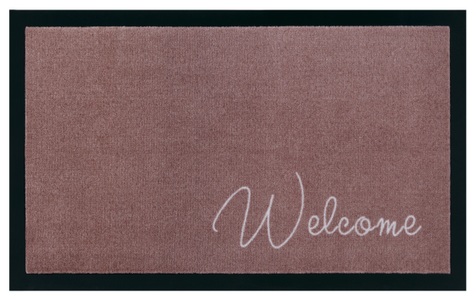Hanse Home, Hanse Home - Fussmatte - 45 x 75 cm - Braun, my home Fussmatte »Welcome«, rechteckig, 5 mm Höhe, Schmutzfangmatte, Türmatte, In- und Outdoor, Schrift, Läufer, waschbar