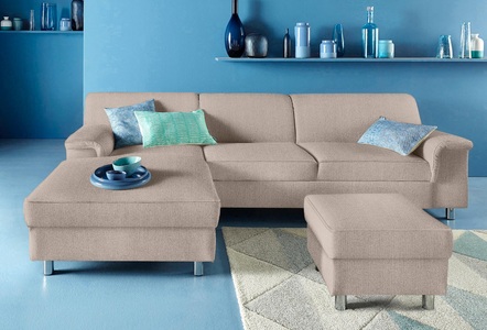 INOSIGN, INOSIGN Ecksofa, wahlweise mit Bettfunktion, DOMO collection Ecksofa »Jamie, modern und elegant, Fusshöhe 9cm, L-Form,« wahlweise mit Bettfunktion