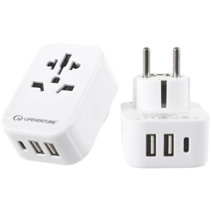 Lifeventure, Lifeventure Europäischer Reiseadapter mit USB + USB C