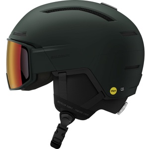 Salomon, Salomon Driver Pro Sigphoto MIPS, Skihelm mit Visier, dunkelgrün