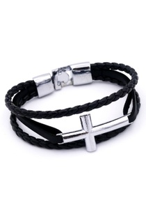 J.Jayz, J.Jayz Armband »Kreuz, mehrreihig, teilweise geflochten«, Firetti Armband »Kreuz, mehrreihig, teilweise geflochten«