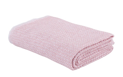 Eskimo, ESKIMO - Decke ASCONA - Baumwolle - weiss/rosa - 150/210 cm, Eskimo Wohndecke Ascona