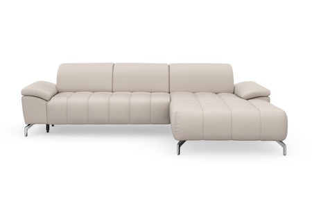 sit&more Ecksofa »Cool«, wahlweise mit Kopfteilverstellung und Vorziehsitz, motorisch, mit silberfarbenen Füssen