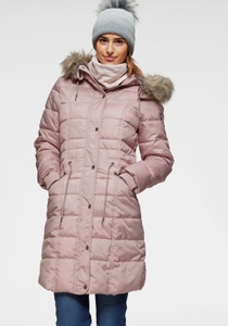 KangaROOS, KangaROOS Steppjacke, mit Kapuze, mit kuscheligem, abnehmbarem Fellimitat-Kragen an der Kapuze, KangaROOS Steppjacke, mit Kapuze, figurbetonter Schnitt, mit Reissverschlusstaschen