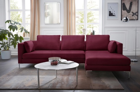Alte Gerberei, Alte Gerberei Ecksofa »Marinus«, mit schmalen Lehnen, inklusive Rückenkissen & Armlehnkissen, Alte Gerberei Ecksofa »Marinus, L-Form«, inkl. Rückenkissen, Ottomane wahlweise rechts oder links