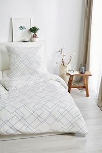 undefined, Primera Crêpe Bio Bettwäsche, Primera Bettwäsche »Bio Crepe Mosaik«, mit feinem Linienmuster