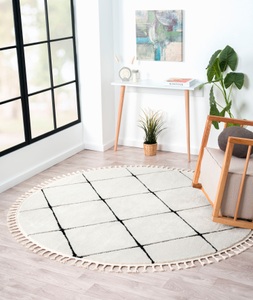 Myflair Möbel & Accessoires Hochflor-Teppich »Moroccan Square«, rund, modern, marokkanisches Design, Rauten Muster, weich durch Hochflor