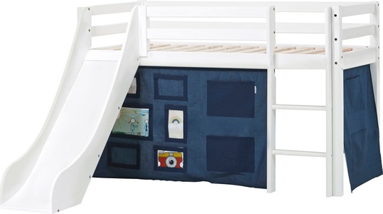 Hoppekids, Hoppekids Hochbett »«Creator Orion Blue»«, Rutsche & Vorhang Blau und viel Auswahl, Hoppekids Hochbett »«Creator Orion Blue»«, Rutsche & Vorhang Blau und viel Auswahl
