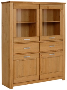 HOME AFFAIRE, Home affaire Highboard »Sarthe«, aus Kiefer massiv, Breite 141 cm, 