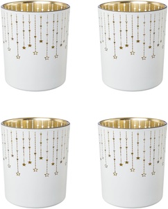 Creativ Deco, Creativ deco Teelichthalter, (4 St.), mit goldfarbener Innenseite, Creativ deco Teelichthalter »Weihnachtsdeko«, (4 St.), mit goldfarbener Innenseite