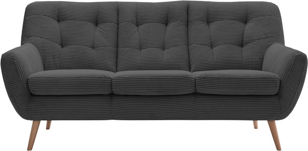 exxpo - sofa fashion, exxpo - sofa fashion 3-Sitzer »Scandi, bequem, aufwendige Rückenpolsterung für mehr Sitzkomfort«, aktuelle Farben in hochwertigen Bezugsqualitäten, Holzfuss